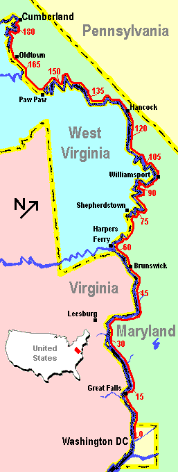 Overview map of towpath