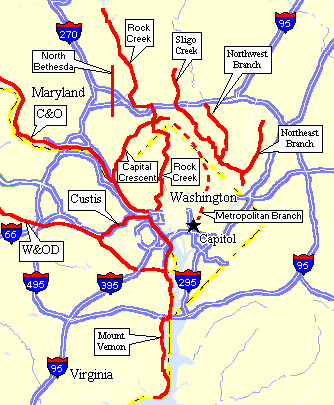 Map of DC Multi-Use Trails