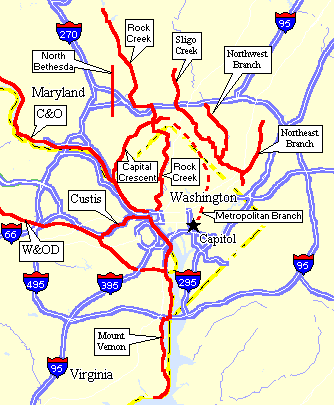 Dc Bike Trails Map The Visitor's Biking Guide To Washington Dc