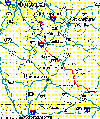 Allegheny River Mileage Chart