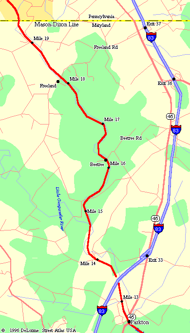 Map of Northern NCR Trail
