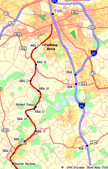 Map of Northern York County Trail