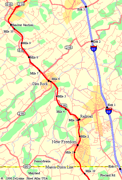 Map of Southern York County Trail